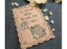 Stickdatei - ITH Postkarte Maus Freundschaft